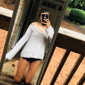 Cold Shoulder Sweater Cream Color